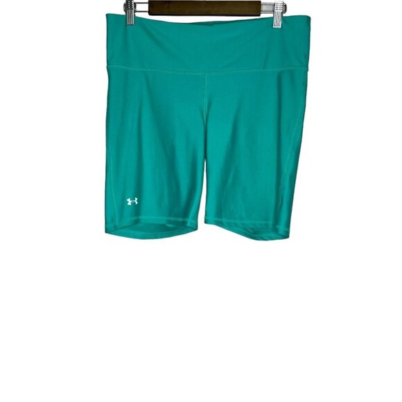 Under Armour‎ Women's Athletic Compression Heatgear Green Bike Shorts Size XL - Picture 1 of 10